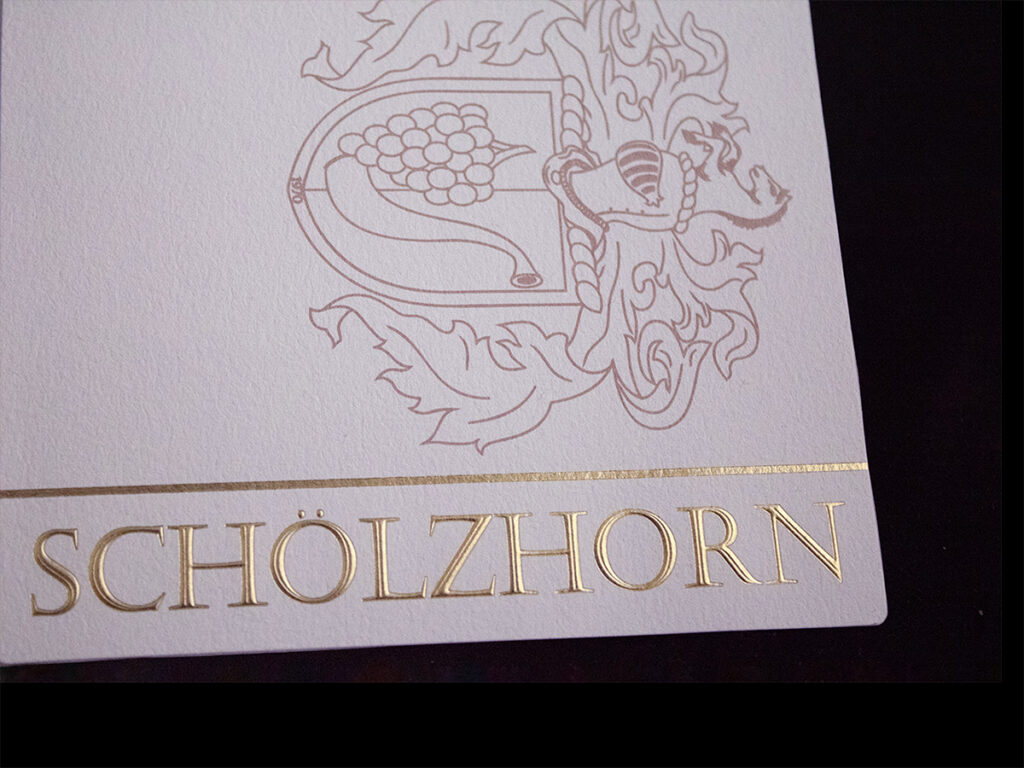 Weingut Schölzhorn - 3D vroči tisk z zlato folijo