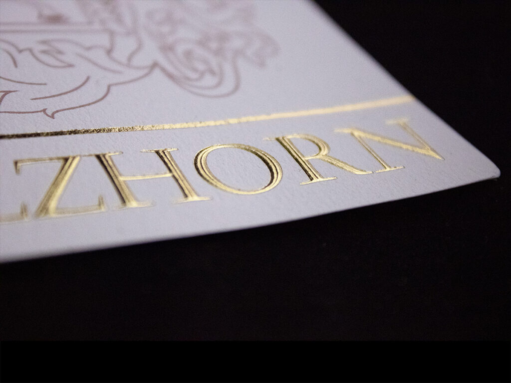 Weingut Schölzhorn - 3D vroči tisk z zlato folijo